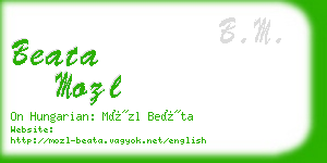 beata mozl business card